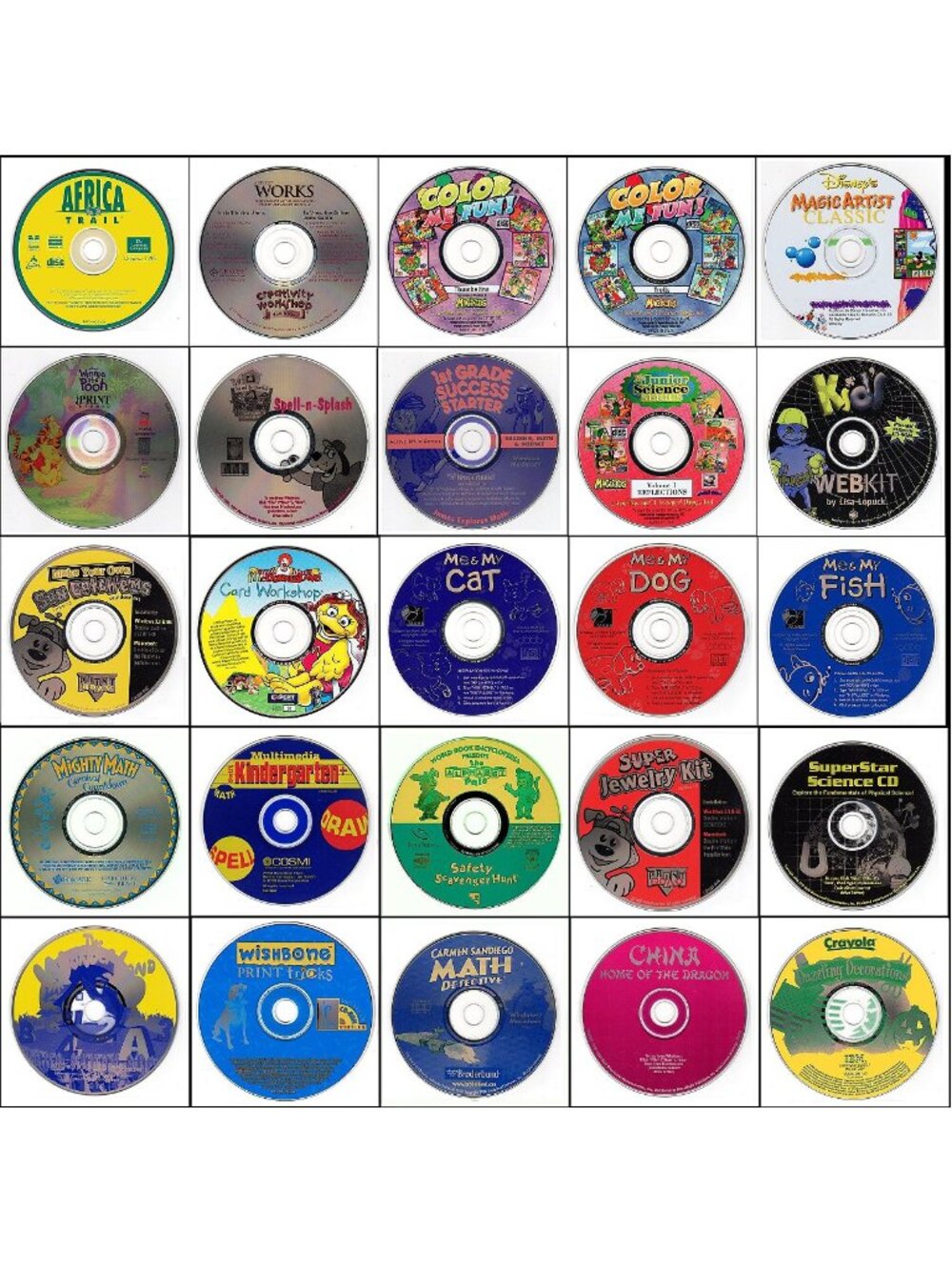 25 Vintage CD-ROM Kids Lot #5 (1997-1998)